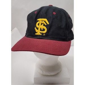 Vintage Florida State University Black Cap Maroon Bill Sz 7 3/4 Noles Seminoles